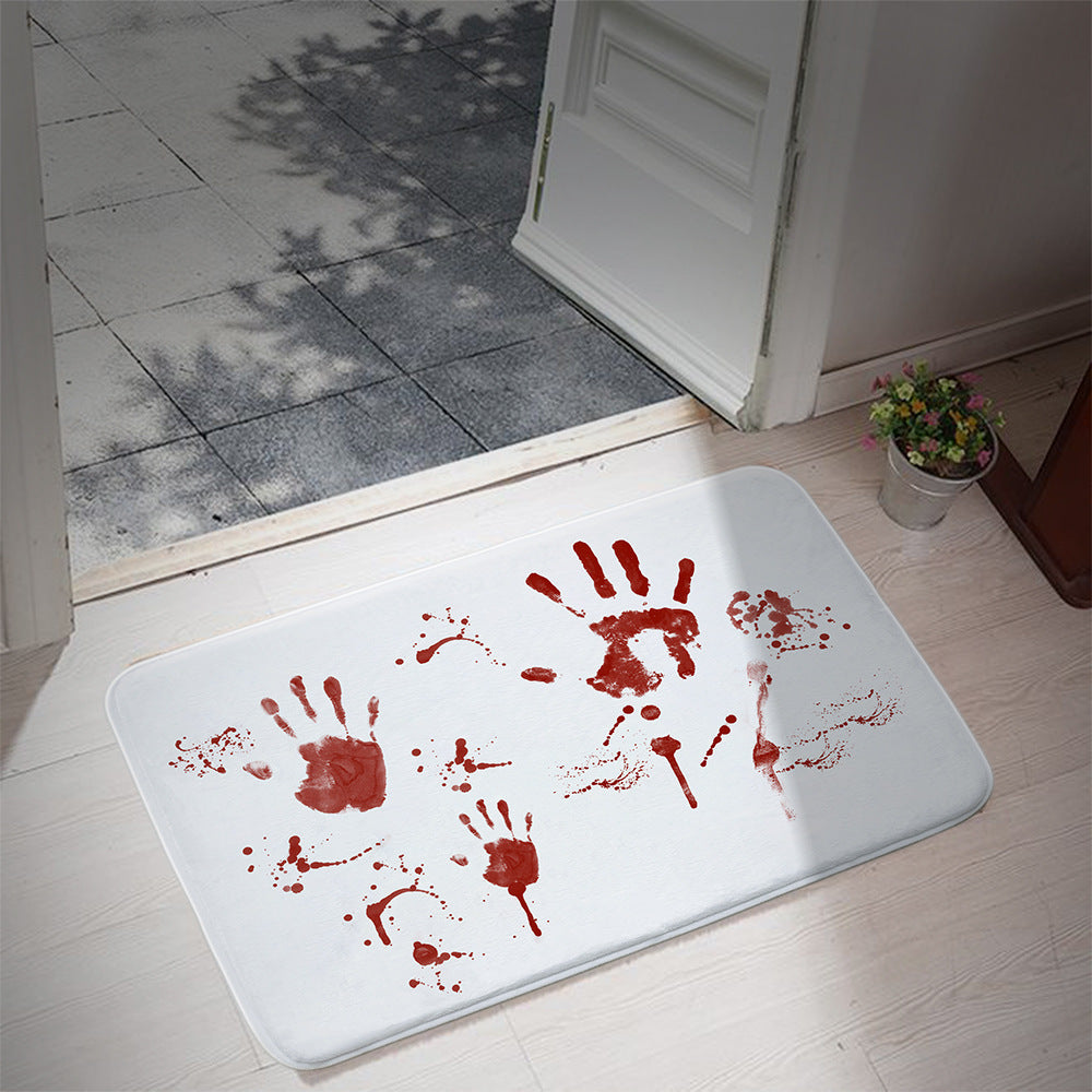 Halloween Blood Footprints Bathroom Water-absorbing Non-slip Mat